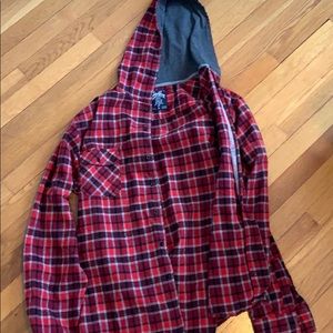 Over sized flannel hoodie